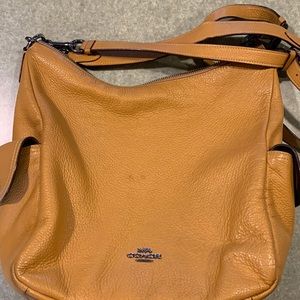 Tan/brown soft leather coach crossbody purse